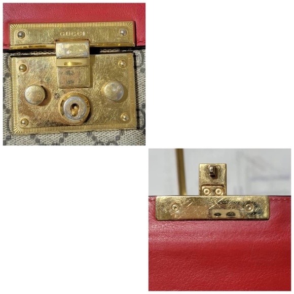 Authentic GUCCI GG Supreme Monogram Calfskin Medium Padlock Shoulder Bag - Picture 9 of 16